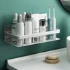 Punch-Free Aluminum Storage Rack Bathroom Organization Shelf,Wide Edge Single Layer Rectangular