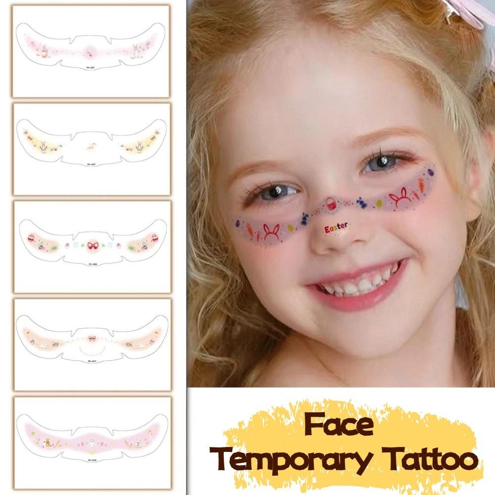 Long Lasting Easter Face Stickers Rabbit Freckle Tattoo Face Temporary Tattoo  Music Festival