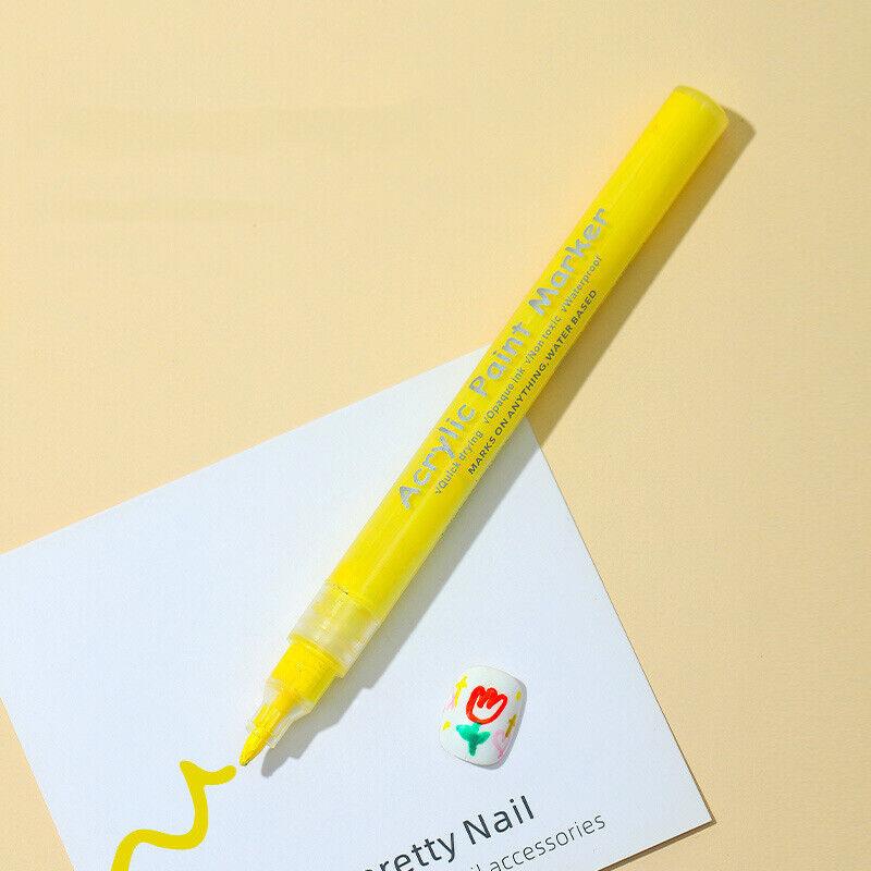 

Ручка для граффити для дизайна ногтей, УФ-гель-лак, водостойкая подводка для рисования, Bru ~ * жёлтый