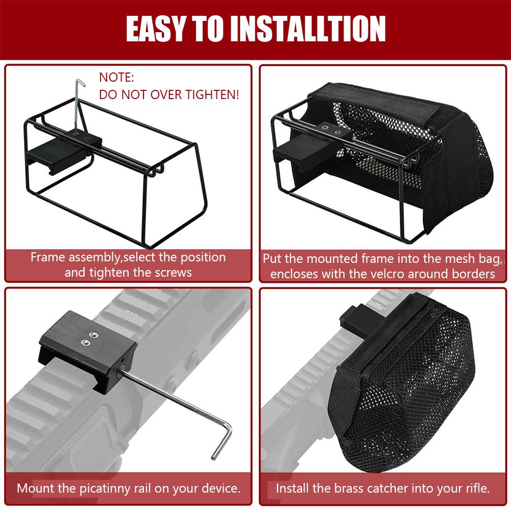 1pc Quick Release Shell Catcher With Detachable Picatinny Heat Resistant Thickened Brass Catcher Nylon Mesh For Rifle