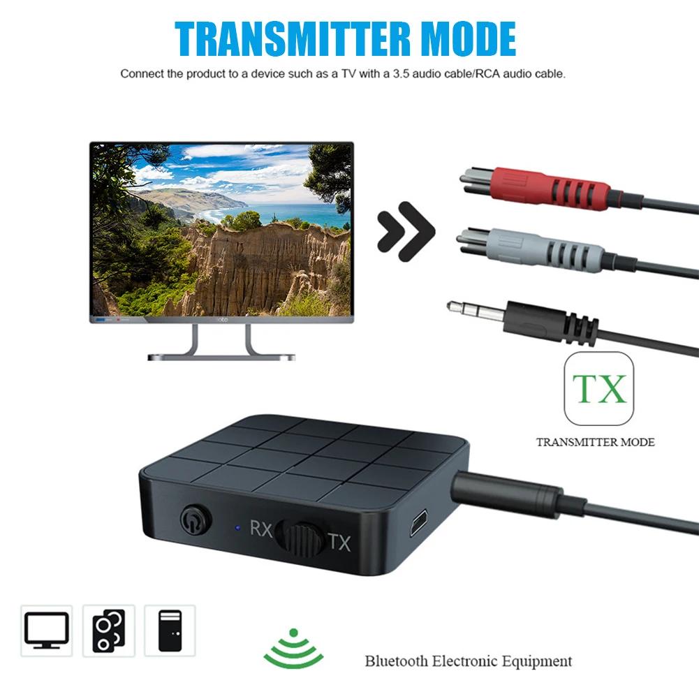 2 in 1 Kn321 Wireless Bluetooth5.0 Transmitter Audio Receiver Adapter For TV Computer Car Speaker Headset Adapter AUX RCA 3.5MM