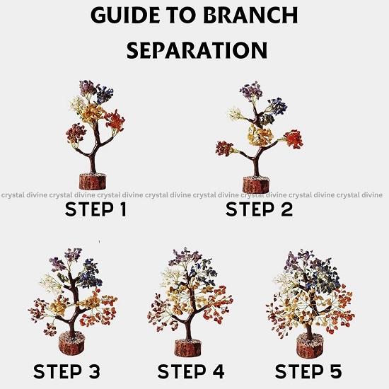 Sieben Chakra-Kristallbaum, handgefertigt, Wohndekor-Artikel, Kristallbaum, Wohndekor, Vastu-Geschenkartikel für Zuhause, Dekorationsartikel, Heilkristalle, Baumgeschenke