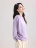 Women's Seamless Round Neck Sweater: 90% Wool, 5% Cashmere, 5% Silk.