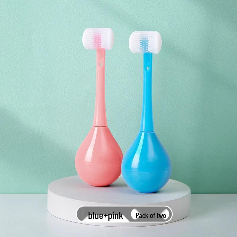 Children's U-Shaped 3D Soft Bristle Toothbrush and Tumbler Set for Ages 2-12