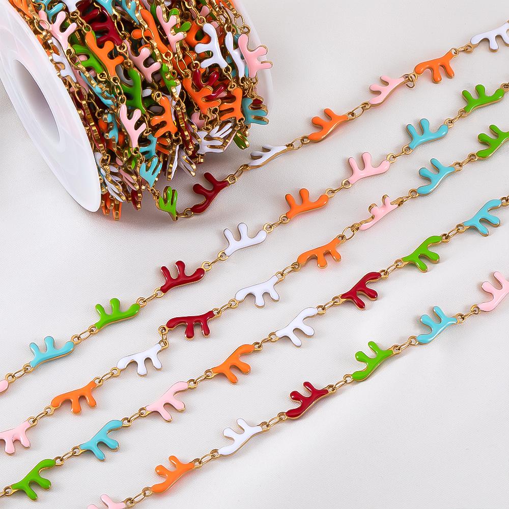 0.5M 1M Stainless Steels Cute Enamel Octopus Gold Chains for DIY Necklaces Making Jewelry Findings Sea Bracelets Anklet Supplies