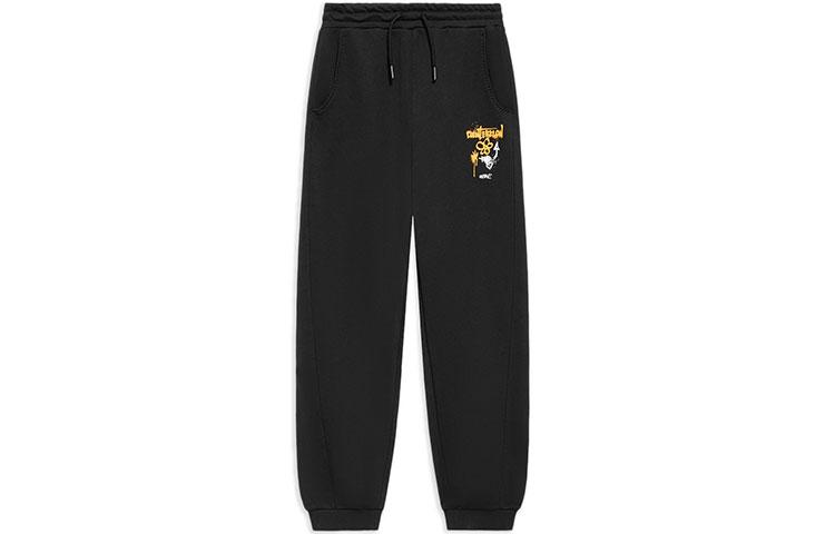 Li Ning CF Tracing Knitted Sweatpants Women s Black Moderate Cuffed Pants AKLS516-1 L