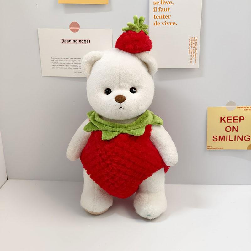 Medium Bear Outfit - Blue Pink Striped Carrot Overalls Set