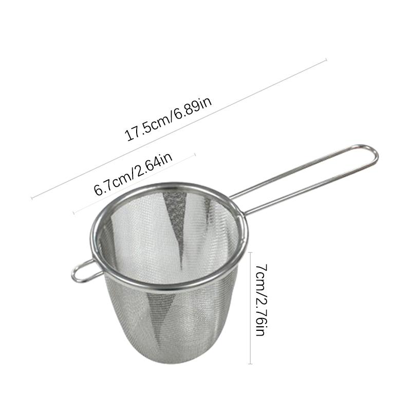 Stainless Steel Tea Infuser Reusable Tea Leak Filter Teapot Strainer Single Ear Shape Coffee Herb Spice Diffuser With Handle