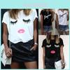 Trendy Women's Short Sleeve Graphic T-shirt With Black And White Print For Stylish Streetwear