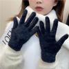 Cycling Imitation Rabbit Fur Plush Gloves for Women, New Autumn and Winter with Plush Insulation, Cute and Divided Finger Cold Resistant Gloves