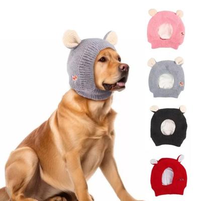 Winter Warm Dog Hat Ear Muffs Noise Protection Knitted Windproof Covers For Small Pet Medium Ha R8N2