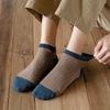 Herren Farbkombination Baumwoll-Knöchelsocken - Schweißabsorbierend, Geruchshemmend, Doppelte Naht, Dünn für Frühling/Sommer.
