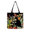 Geantă Tote Vintage din In pentru Femei - Capacitate Mare cu Imprimeu Pisici Geantă de Umăr pentru Casual & Cumpărături KTB