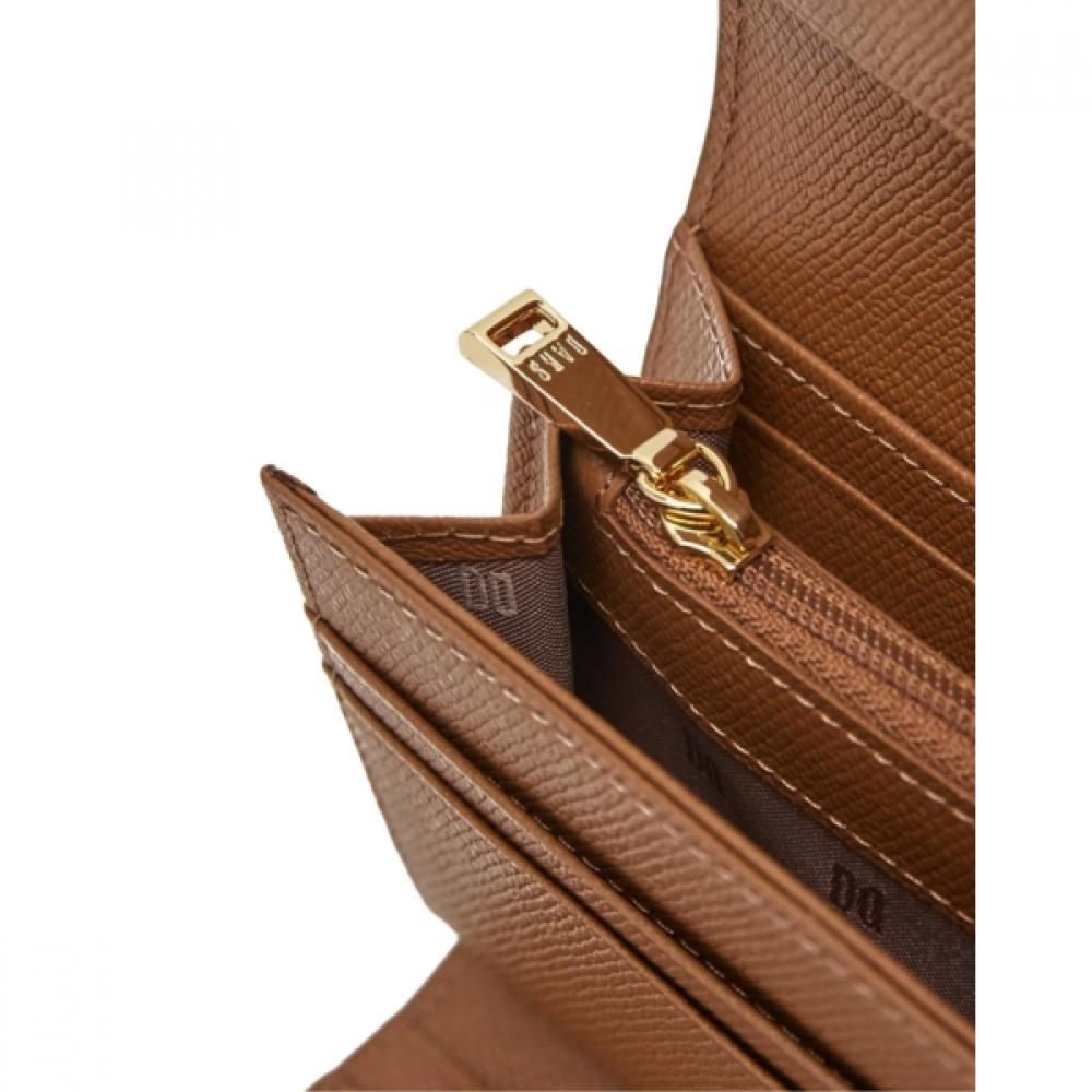 Daks Brown Check Dd Logo 3 Fold Long Wallet Dcwa6f421w2