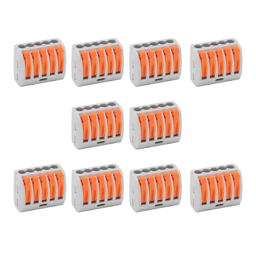 10Pcs Wire Block Clamp Terminal Quick Conductor Flexible Hard Cable Connector PCT215