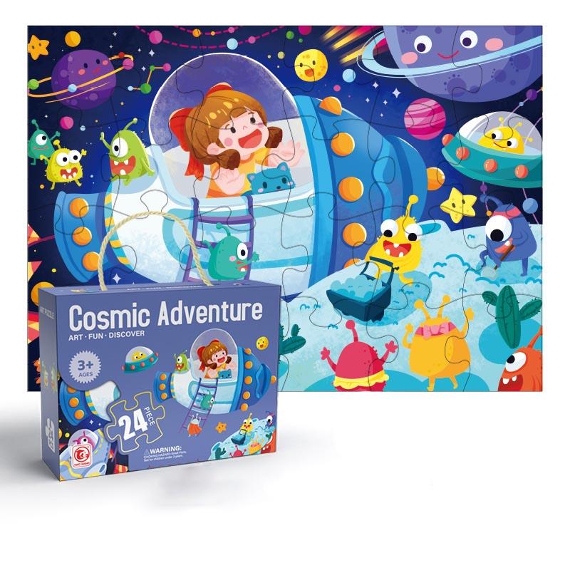 24 Pcs Carrying Jigsaw Puzzle Children Paper Large Pieces Puzzle Enlightenment Gift 3-6 Years Old Baby Toys Toddler Puzzle