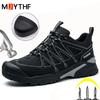 Breathable and Safe Construction Shoes Work Sneakers Steel Toe Shoes Men Boots Puncture-Proof Indestructible Shoes Work Boots