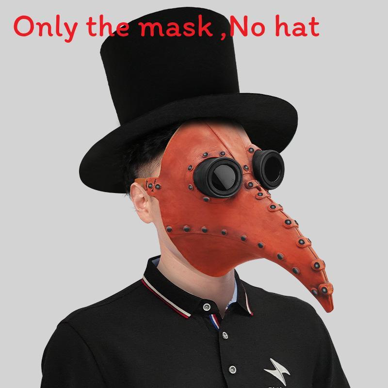 Mittelalterliche Pestdoktor Schnabelmaske Atemberaubendes Latexdesign für Halloween Cosplay und Partykleidung