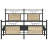Bed Frame without Mattress Sonoma Oak Finish 140 x 190 cm Engineered Wood