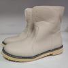 Womens Winter Warm Faux Suede Round Toe Flat Snow Boots With Side Zipper Fleece Lining