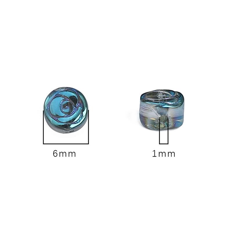 10Pcs Flower Crystal Glass Beads Rose Loose Spacer Beads for DIY Necklace Bracelet Jewelry Making