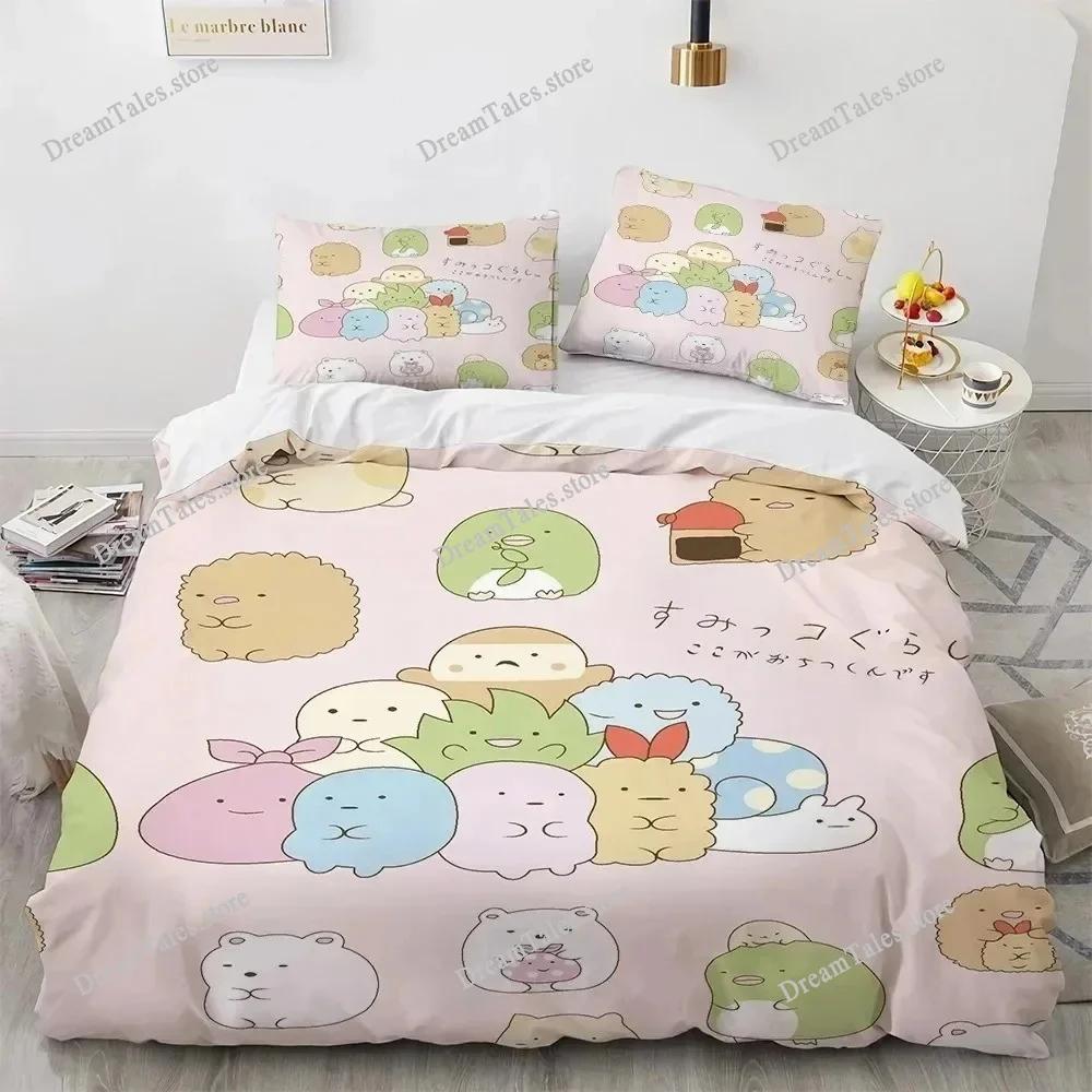 3D Anime Kawaii Cartoon Sumikko Gurashi Bedding Set Double Twin King Duvet Cover Comforter Pillowcase Boys Girls Adults Bedroom7