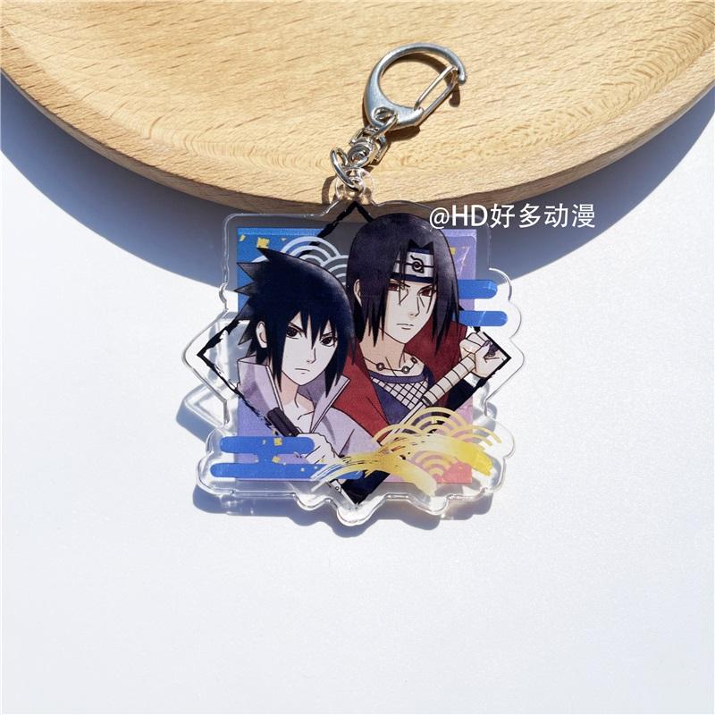 Anime Naruto Acrylic Keychain Accessaries Uzumaki Naruto Cartoon Keyring