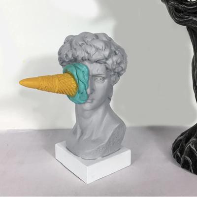 Eiscreme David Statue Heimdekoration Kopf Büste Skulptur Harz Mini Modern Abstrakt Kunst Skizze Desktop Ornamente