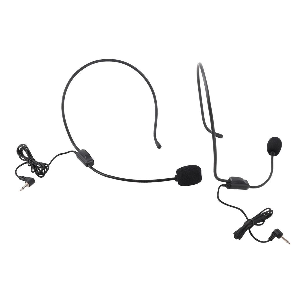 Headworn Mic Multifunctional 3.5mm Wired Headset Microphone for Amplifier Speaker Teacher Speech