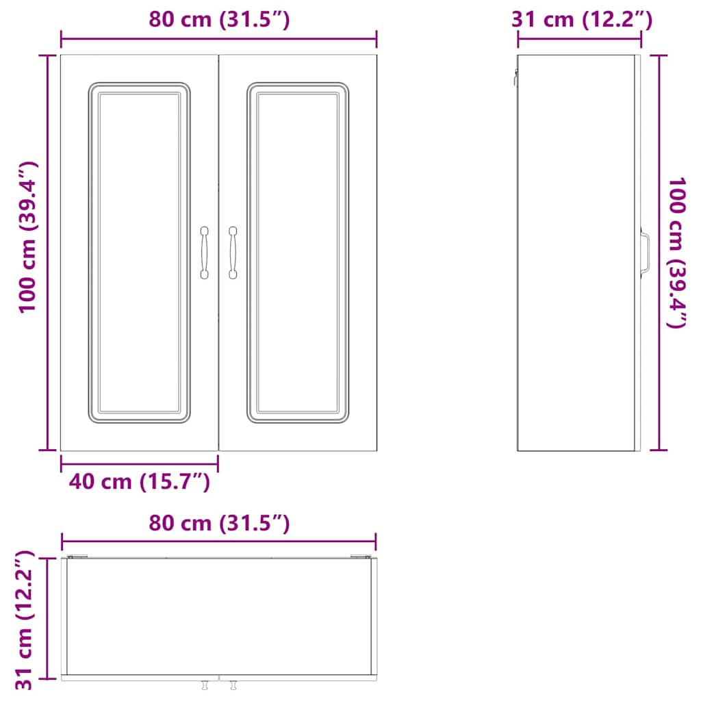 Dishwasher Front Kalmar Grey Sonoma 80 X 31 X 100 Cm