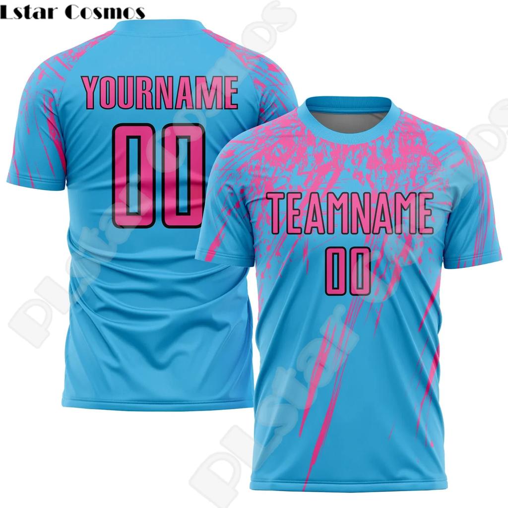 Nowa Moda Koszulka Piłkarska z Niestandardowym Imieniem Drużyny Logo Zawodnika Streetwear Drop Shipping Druk 3D Letnie Koszulki Casual Harajuku X6