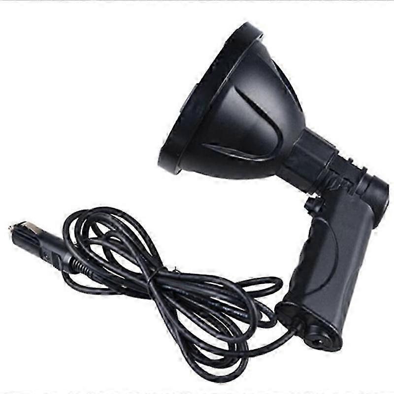 Super Bright Portable Spotlight Hunting Light 12V 25W Handheld Searchlight Rechargeable Work Light Lamp 4inch Black Color Less