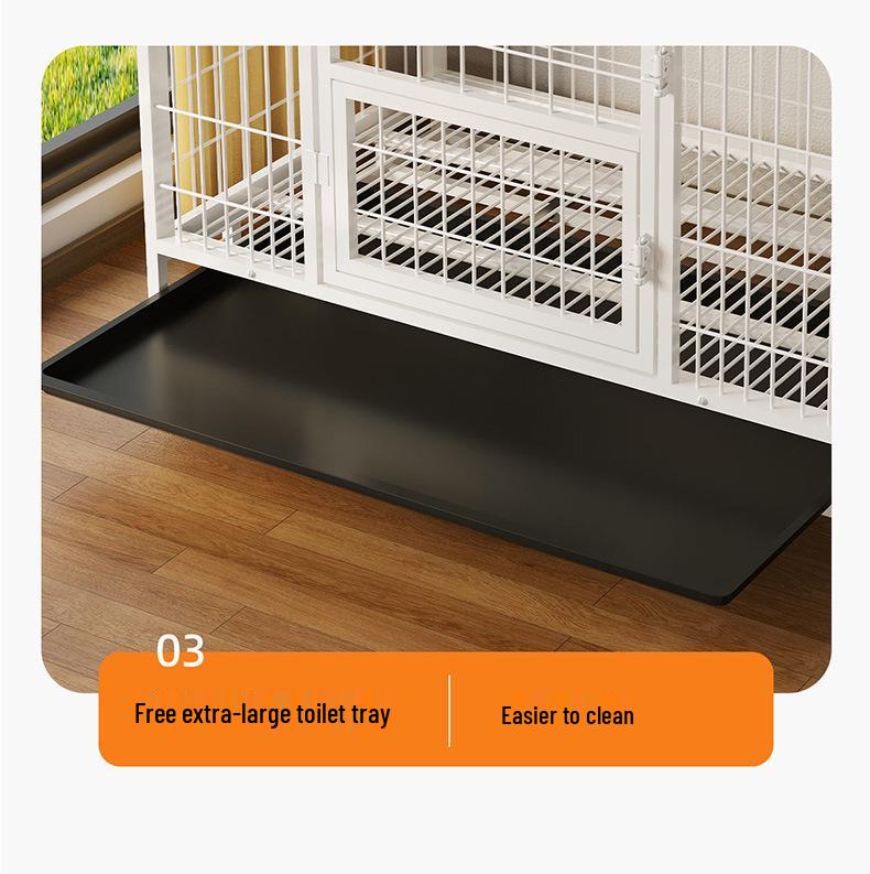 Heavy-Duty Iron Dog Cage for Medium and Large Dogs - Square Tube Design