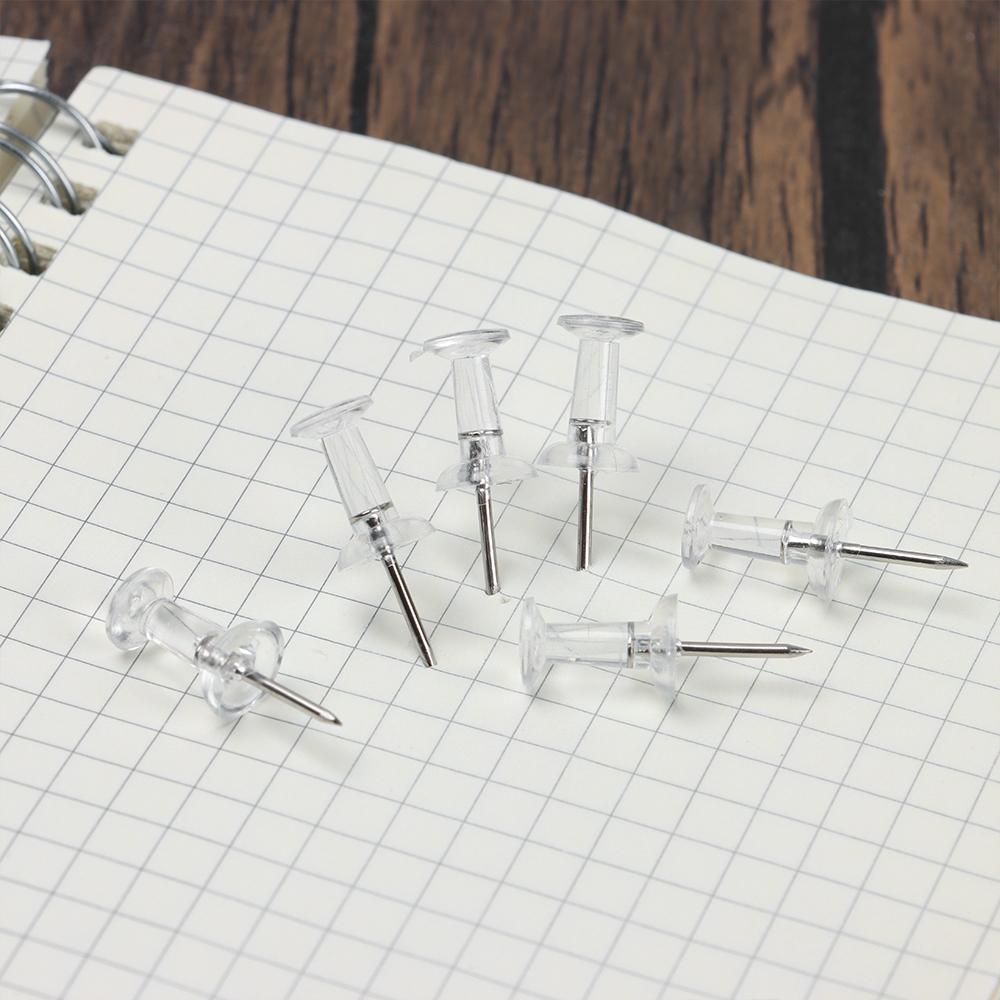High Quality Plastic Board Thumb Tacks Push Pins Drawing Pins Clear Push Pins Stationery Supplies