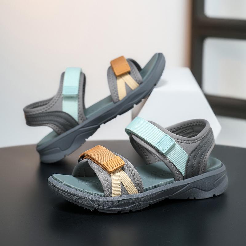 Boys And Girls Open Toe Sport Sandals Children's Adjustable Strap Non Slip Outdoor Beach Water Shoes Big Kid Sizes 28-37 Summer Casual Sandals