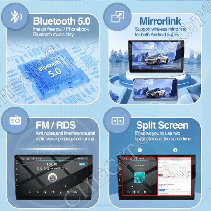 Universal Android 13 7"/9"/10"2Din Car Radio Autoradio Audio 64G GPS BT wireless Carpaly Multimedia Player For Hyundai Nissan