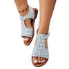 New open-toed large-size thousand bird grid women's sandals hollow word with women's flat-bottomed cool slippers
