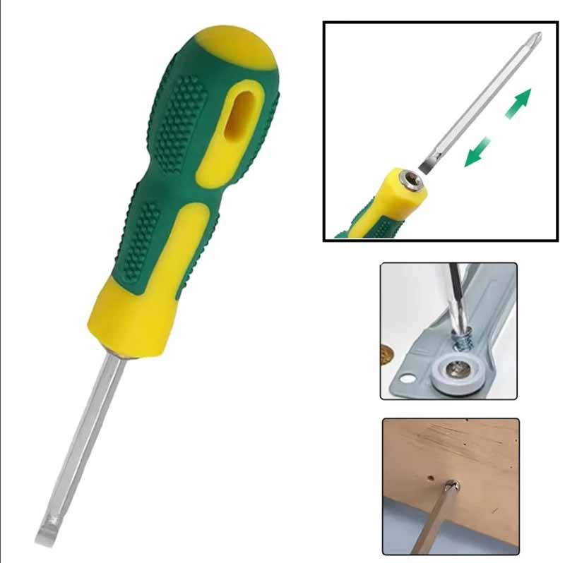 2 In 1 Double-head Multi-function Screwdriver Removable Hand Tool Slotted Cross Screw Driver Impact Repair Tool