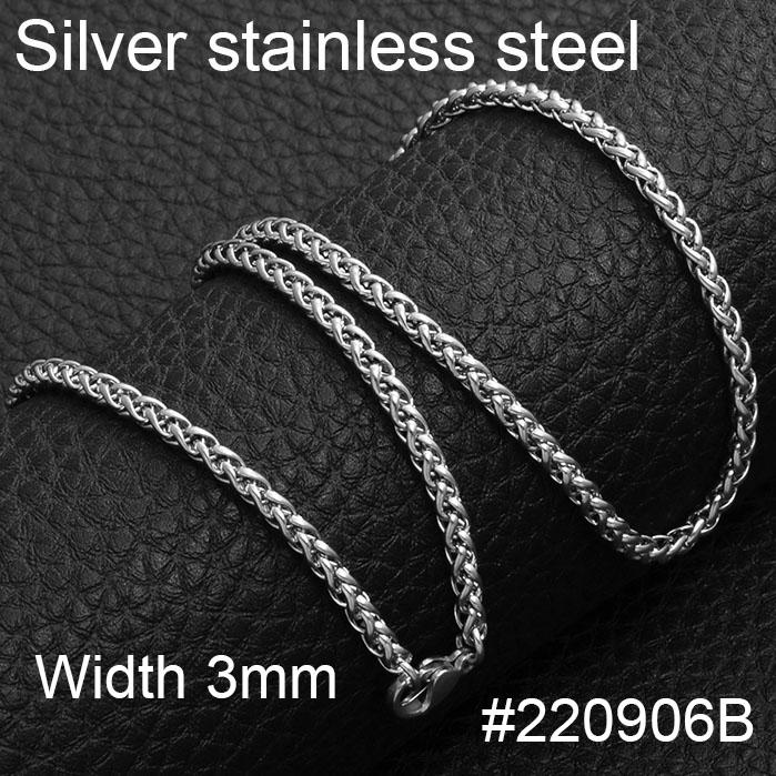 Anniyo Gold Color/Silver Color Necklaces for Women Men Stainless Steel Chain Jewelry Arab Middle East African #220906 50cm or 19.7 Inches