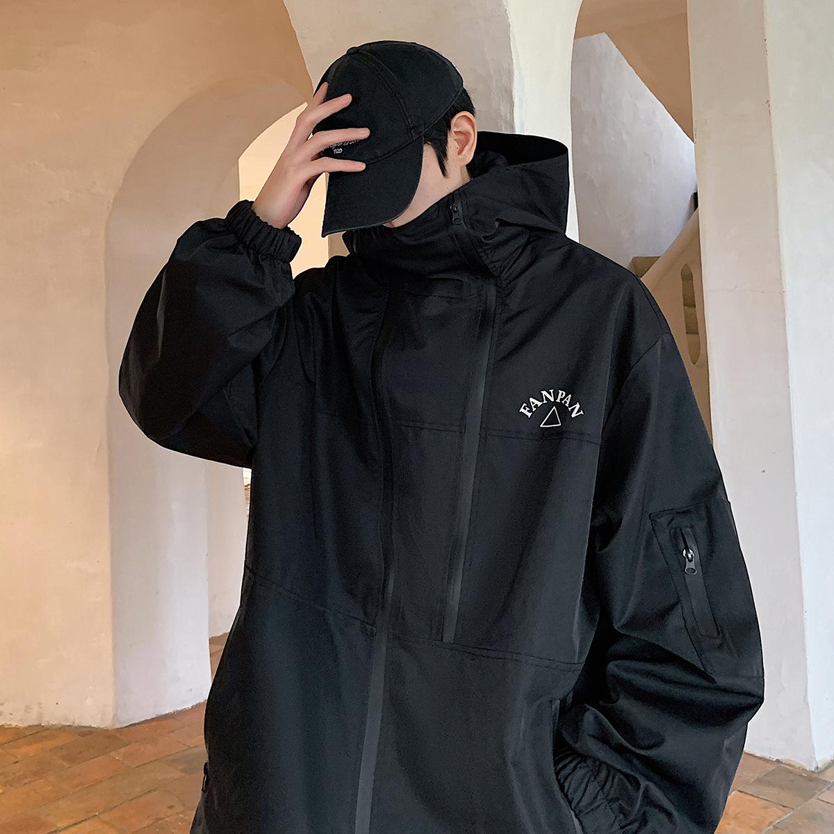 

Куртка в европейском и американском стиле, мужская весенняя американская хип-хоп, с капюшоном, куртка-бомбер на одежде 5XL чёрный