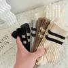 Women Autumn and Winter Warm Retro Striped Parallel Bars Twist Wool Tube Pile Socks