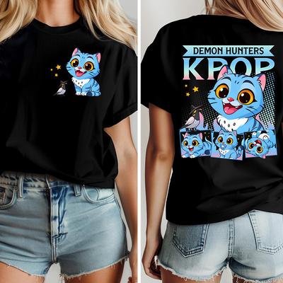 Women's T-shirts KPop Demon Hunters Printed Round Neck Short Sleeved Loose Cotton T-shirt