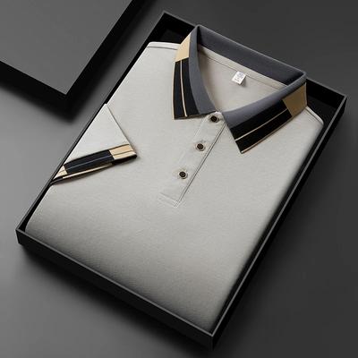 2025 New Men's Business Casual Short Sleeved Shirt Solid Color Polo Shirt Fashionable Breathable Comfortable Versatile Top