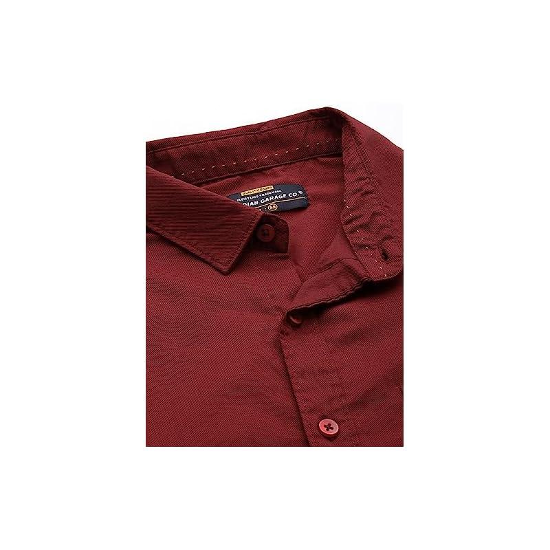 The Indian Garage Co Men' Slim Fit Shirt (1121Shlr12703_Maroon )