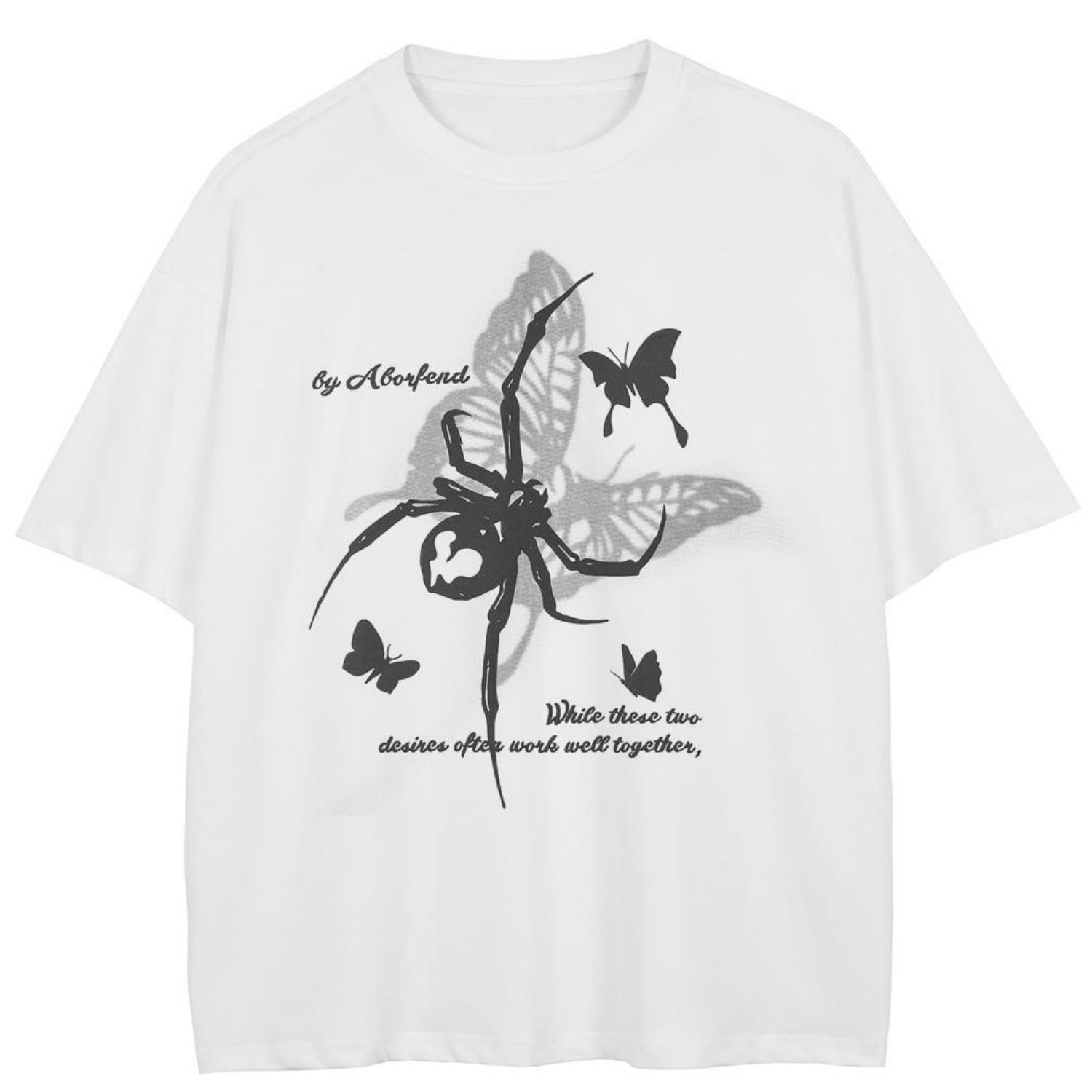 

Streetwear Butterfly Graphic T-Shirt Cotton Unisex Tops Tees Summer Short Sleeves T Shirt XXXXXL