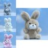 Charming Pink White And Gray Bunny Plush Keychain With Super Soft Fur
