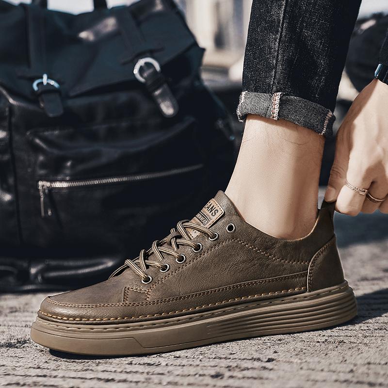 Fashion Spring Autumn New British Casual Leather Shoes Men's Korean Version Trend Versatile Board Shoes Men's Business Dress Shoes Men's
