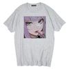 Dark Gothic Short Sleeve T-shirt Cute Cartoon Girl Streetwear Simple Casual Top Retro Loose E-Girl Summer Short Sleeve T-shirt