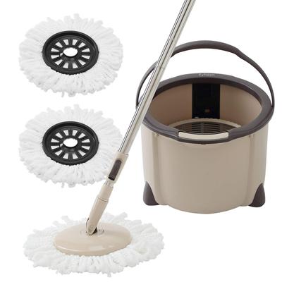 Rotating Mop Floor Mop Flooring Wiper Mop Set 2 Cloths Replacement Bucket Included Single Layer Type Washing Dehydration Dry Wiping Wet Cleaning