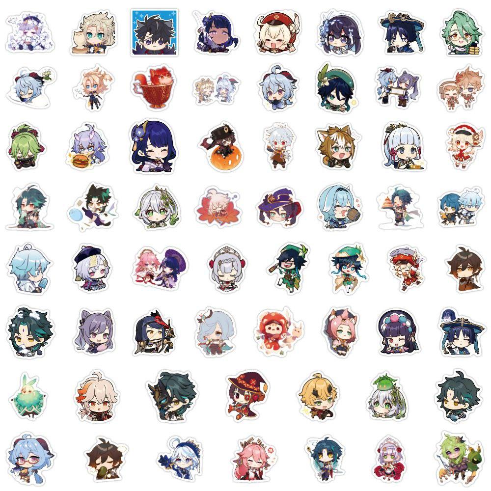 Стикеры Геншин Импакт Genshin Impact стикерпак наклейки набор наклейок 62 шт